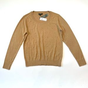 Banana Republic Factory Premium Luxe Yarn Cashmere Blend Camel Gold Ball Sweater